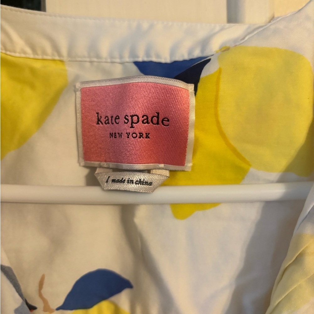kate spade White Floral Print Dress with Yellow, Pink and Blue Accents - Picture 4 of 5